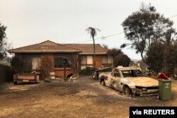 A view of a property burned by the Currowan Fire in Conjola Park, NSW, Australia, Jan. 2, 2020.