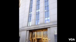 FILE - Exterior view of the Manhattan Federal Court, New York.