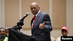 Botswana's President Mokgweetsi Masisi addresses a press conference to concede defeat after the Oct. 30 general elections, where the Botswana Democratic Party lost elections to the opposition coalition, in Gaborone, Botswana, Nov. 1, 2024.