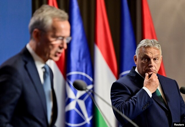 Stoltenberg ile Orban dün Macaristan'da biraraya gelerek, basın toplantısı düzenledi.