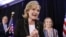 Republican U.S. Senator Cindy Hyde-Smith reacts after speaking during an election night party in Jackson, Mississippi, Nov. 27, 2018. 