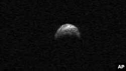 Asteroid 2005 YU55 pictured in radar image generated from data by Arecibo Radar Telescope, Puerto Rico, 2010 (file image).