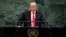 President Donald Trump addresses the 73rd session of the United Nations General Assembly, at U.N. headquarters, Sept. 25, 2018. 