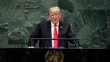 President Donald Trump addresses the 73rd session of the United Nations General Assembly, at U.N. headquarters, Sept. 25, 2018. 