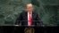 President Donald Trump addresses the 73rd session of the United Nations General Assembly, at U.N. headquarters, Sept. 25, 2018. 