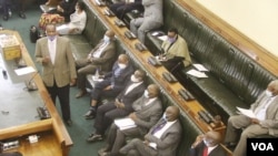 Members of parliament voting in Harare on May 04, 2021, to allow President Emmerson Mnangagwa to had pick his two vice presidents and to hand pick court judges (VOA/Columbus Mavhunga) 
