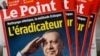 The cover of Le Point, a French weekly political magazine, featuring Turkish President Recep Tayyip Erdogan and the headline "The eradicator," is on display at a newsstand in Paris, Oct. 25, 2019. 