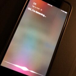 An iPhone screen displays a message from Siri, Oct. 29, 2019, in Washington. (Photo: Diaa Bekheet).