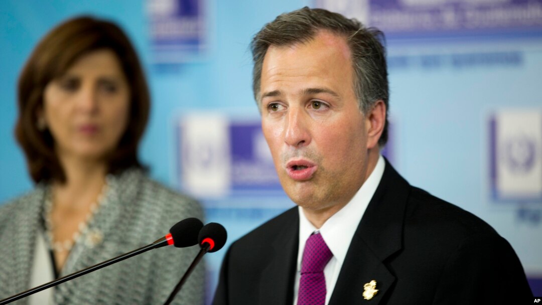 Mexico’s Foreign Minister Jose Antonio Meade speaks at a press conference in Antigua, Guatemala, June 26, 2015.