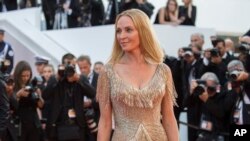 La actriz Uma Thurman, en Cannes, con motivo del Festival de Cine en esa ciudad francesa. 28/5/17. Foto de Arthur Mola/Invision/AP.