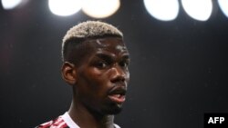 Le milieu de terrain français de Manchester United Paul Pogba lors d'un contre le Paris Saint-Germain au stade du Parc des Princes, Paris le 20 octobre 2020.