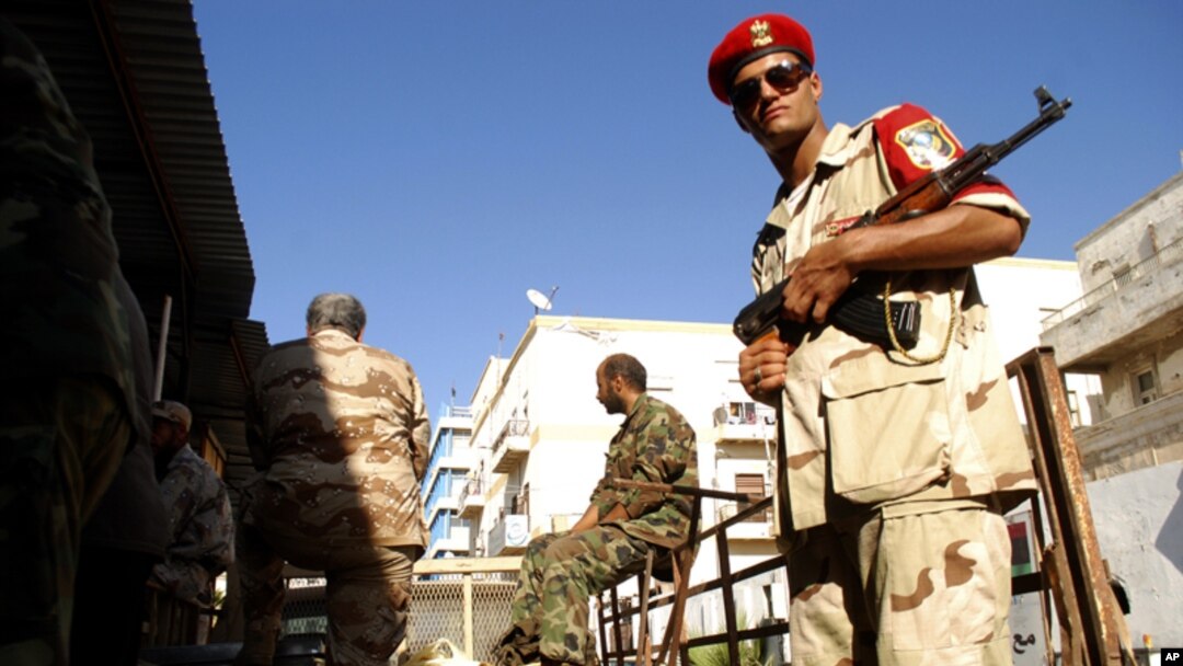 Lực lượng an ninh LIbya tại Benghazi.
