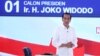 Capres 01, Presiden Joko Widodo dalam acara Debat Pilpres kedua di Jakarta, Minggu (17/2). 