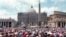 FILE - Pilgrims crowd St. Peter's Square at the Vatican, May 30, 1998, on Pentecost Day. 
