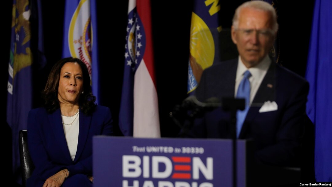 Capres Demokrat Joe Biden memperkenalkan Cawapres pilihannya, Kamala Harris di Delaware, Rabu malam (12/8). 