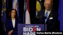 Democrats Joe Biden and Kamala Harris in Delaware