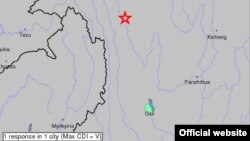 China earthquake locater map (Image Credit: USGS)
