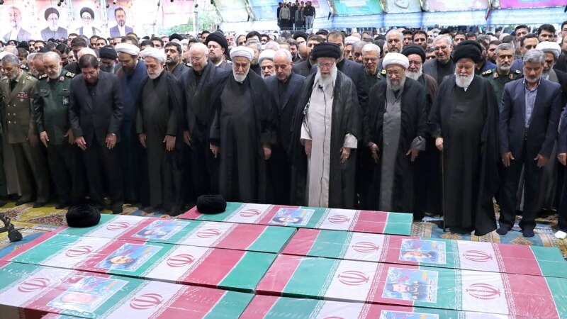 Iran's supreme leader, militias pray for late president, other crash victims