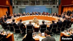 FILE - A general view of the Libya summit in Berlin, Jan. 19, 2020. 