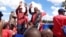 MDC-T officials Nelson Chamisa and Douglas Mwonzora were part of the street protests. (Photo: VOA)