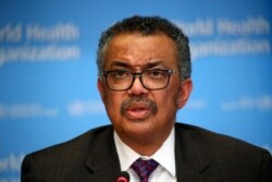 Director General of the World Health Organization (WHO) Tedros Adhanom Ghebreyesus speaks during a news conference on the situation of the coronavirus (COVID-2019), in Geneva, Switzerland, Feb. 28, 2020.
