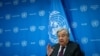El secretario general de las Naciones Unidas, Antonio Guterres, en rueda de prensa dese la sede del organismo internacional, el 8 de febrero de 2024.