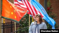 Cherokee Nation Vice President of Government Relations Kimberly Teehee, commenting on her nomination as a delegate to the U.S. Congress, Tahlequah, Oklahoma, Aug. 22, 2019.