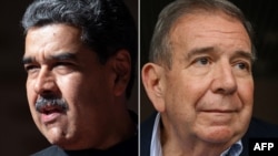 Combinación de fotografías de los candidatos presidenciales Nicolás Maduro, del oficialismo, y Edmundo González Urrutia, de la oposición, en Venezuela.