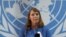 FILE: United Nations Special Rapporteur on Human Rights in Cambodia Rhona Smith speaks during a news conference in Phnom Penh, Cambodia, May 9, 2019. REUTERS/Samrang Pring 