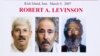 FILE- An FBI poster showing a composite image of former FBI agent Robert Levinson (right) of how he would look like now after five years in captivity, and an image (center) taken from the video, released by his kidnappers, and a picture before he was kidnapped displayed during a news conference in Washington. It’s been 10 years since former FBI agent Robert Levinson disappeared while in Iran.