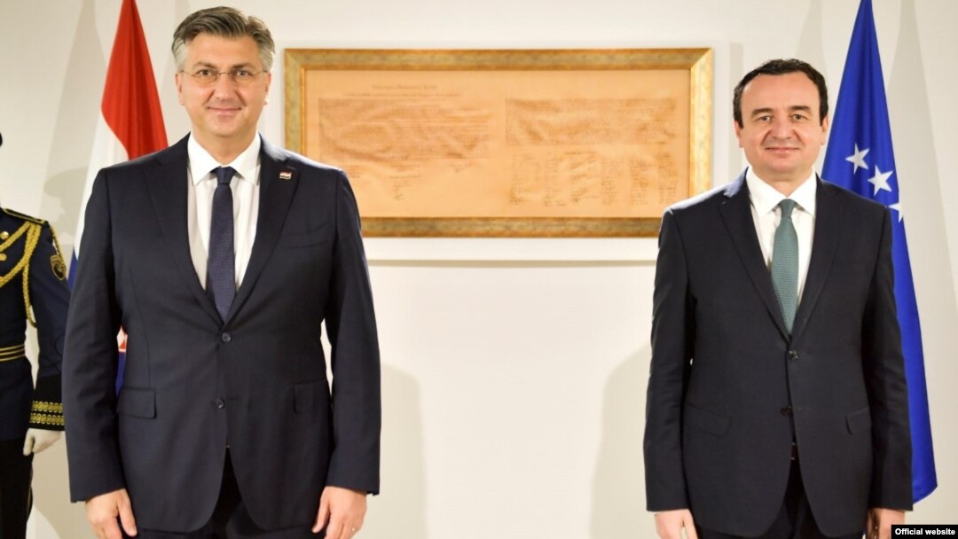 Premijeri Hrvatske i Kosova tokom susreta u Prištini, 15. novembar 2021. (Photo: Vlada Kosova, zkp.zkm@rks-gov.net)