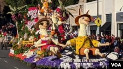 Parade kendaraan hias, Rose Parade 2020 di Pasadena, California.