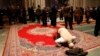 Omar Abdul-Malik prays alone as the Washington National Cathedral and five Muslim groups hold the first celebration of Muslim Friday Prayers, Jumaa, in the Cathedral's North Transept in Washington, D.C., Nov. 14, 2014. 