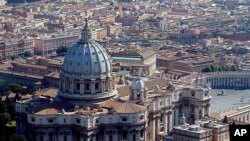 An aerial view of St .Peter's Basilica under investigation into financial irregularities.