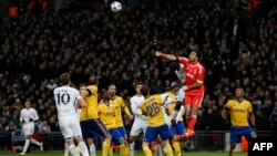 Le gardien italien de la Juventus Gianluigi Buffon lors du match retour de la Ligue des champions contre le Tottenham Hotspur au Wembley Stadium de Londres, le 7 mars 2018.