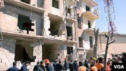 Una explosión ocurrida en Aleppo provocó graves daños, y también Damasco fue escenario de otros atentados.