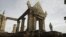 FILE - A Cambodian temple security guard stands at Preah Vihear temple, Cambodia, July 18, 2012.