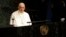 El papa Francisco se dirige a la 70 Sesión de la Asamblea General de las Naciones Unidas en Nueva York. 
