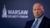 Посол США при НАТО Метью Вітакер під час Варшавського безпекового форуму у Польщі 12 жовтня 2026 року. Фото: Wojtek RADWANSKI/ AFP
