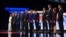 Archivo - Los candidatos presidenciales demócratas durante el más reciente debate el Westerville, Ohio, el 15 de octubre de 2019.