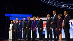 VOA: Candidatos demócratas atacan a Trump y se critican entre sí en debate presidencial