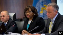 Dr. Carissa F. Etienne (tengah) Direktur Organisasi Kesehatan Pan Amerika berbicara di Washington DC (foto: dok). 