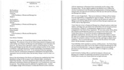 USA -- A letter from US secretary of the State Antony Blinken to members of tripartite Bosnian Presideny Milorad Dodik, Zeljko Komsic and Sefik Dzaferovic, March 31, 2021.