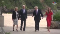 Մեծ Բրիտանիայի վարչապետ Բորիս Ջոնսոնն ու ԱՄՆ նախագահ Ջո Բայդենը առաջին տիկինների ուղեկցությամբ հանդիպում են G7- ի գագաթնաժողովից առաջ