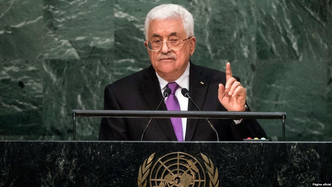 Pemimpin Palestina Mahmoud Abbas memberikan pidato pada Sidang Umum PBB di New York hari Rabu (30/9).