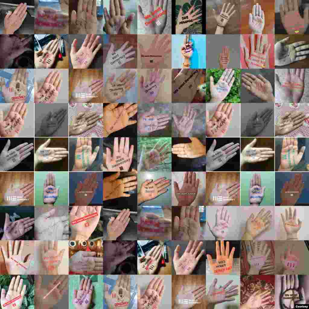 တောင်ကြီးမြို့မှာ ပြုလုပ်ခဲ့တဲ့ စစ်အာဏာရှင်ဆန့်ကျင်ရေး လက်ဝါးသပိတ်။