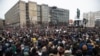 FILE - People gather in Pushkin Square during a protest against the jailing of opposition leader Alexey Navalny in Moscow, Jan. 23, 2021. Russian police arrested hundreds of protesters. 