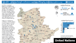 MAP OF Shan villagers flee due to government offensives BY UNOCHA