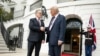 President Donald Trump welcomes UK Prime Minister to White House.