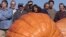 Espectadores en Rhode Island observan una calabaza gigante similar a la cultivada en la feria de Topsfield, la cual pesó 911 kilos (2.009 libras).